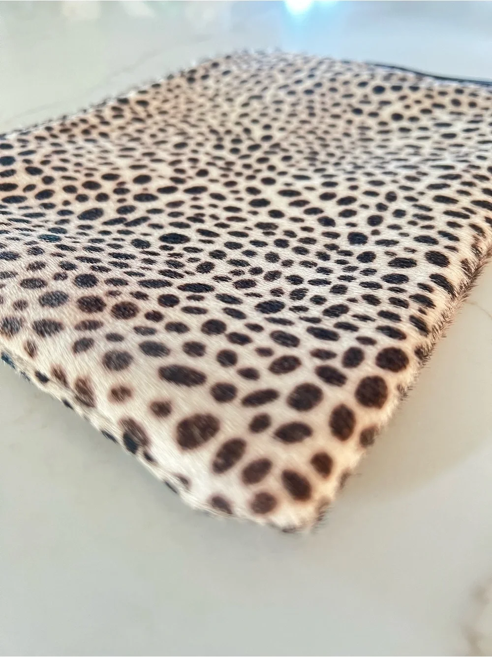 Laurel Dasso Leopard Haircalf Leather Wristlet Clutch Mob Wife Pony Hair